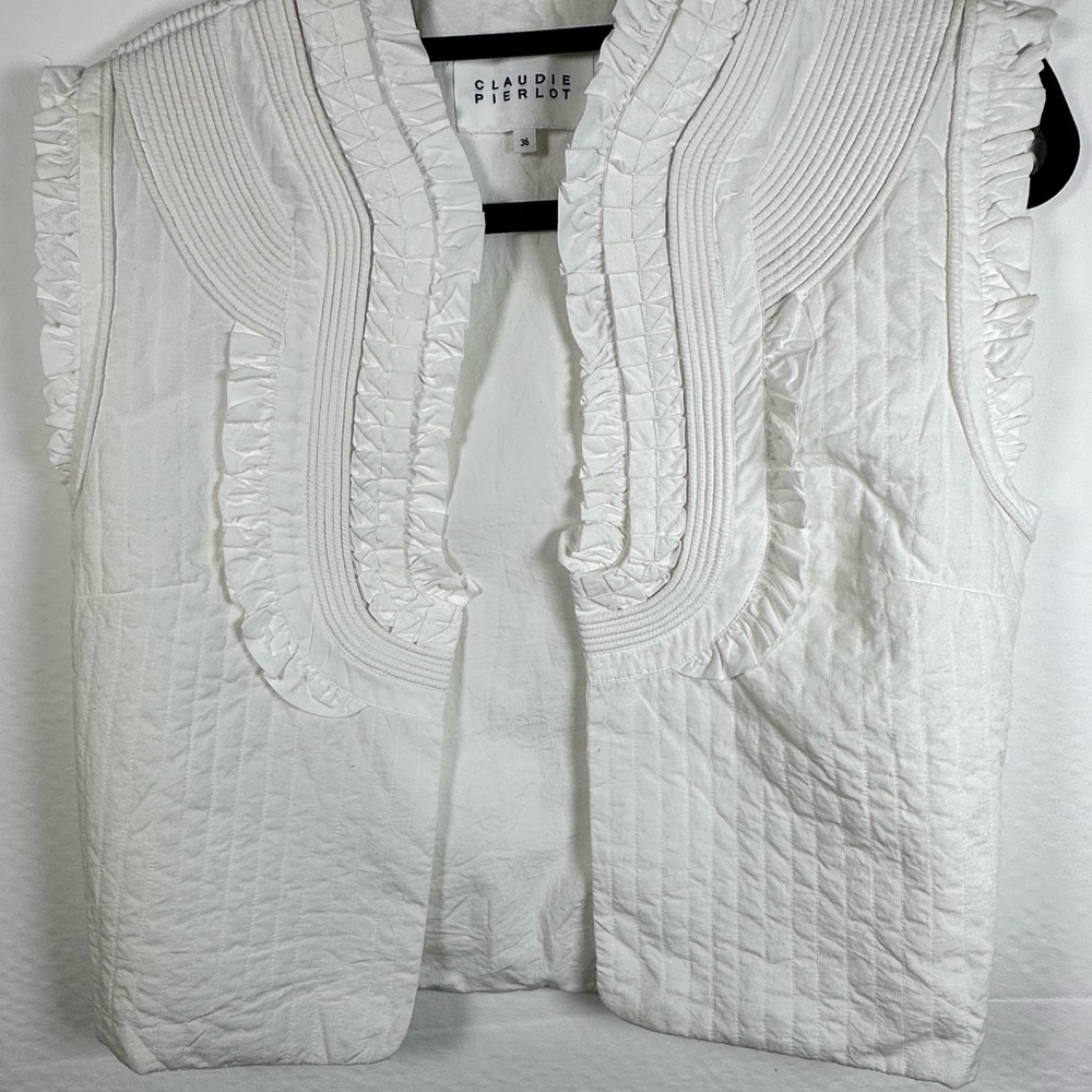 Claudie Pierlot White Ruffled Vest